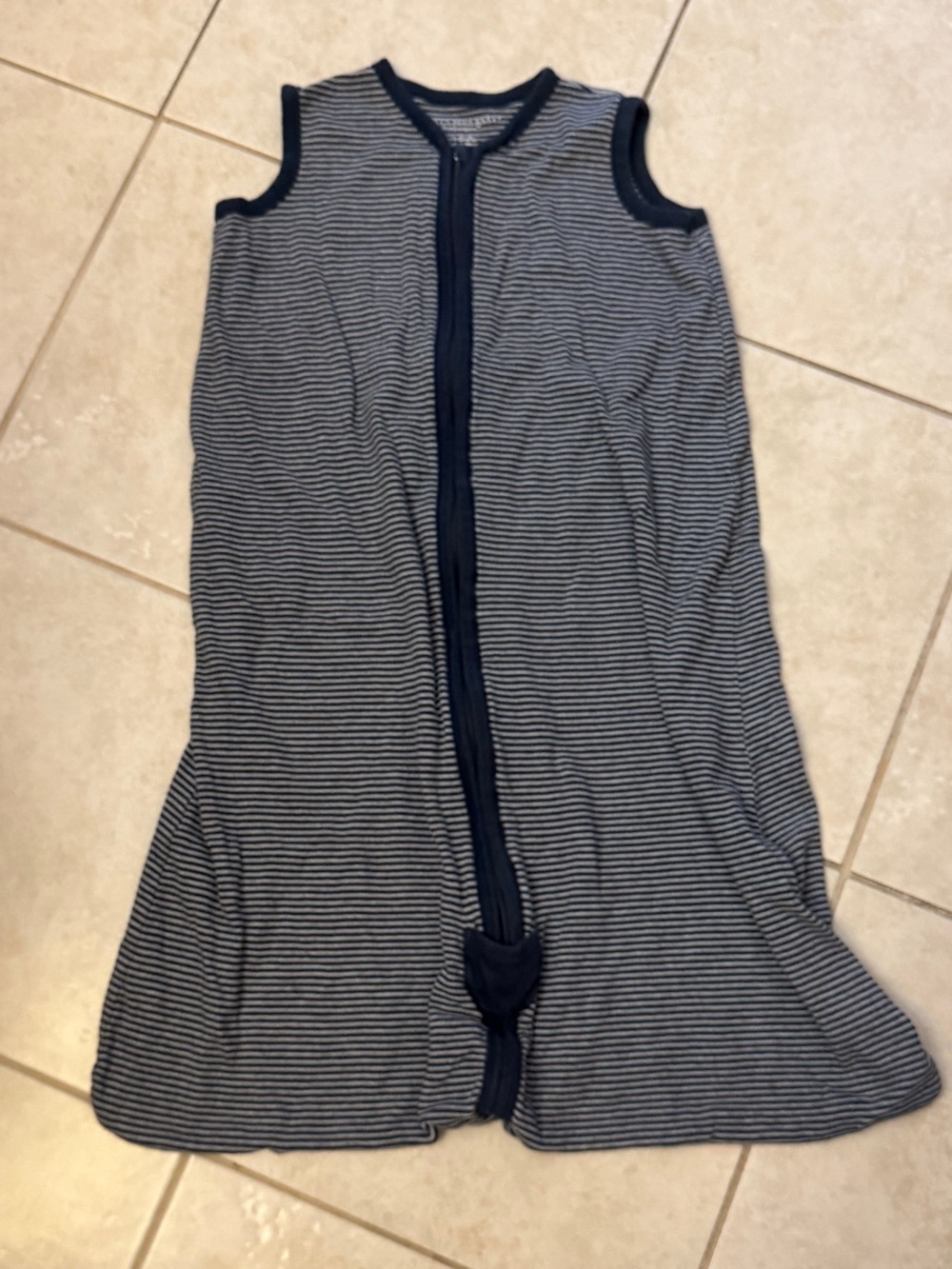 Burt's Bees Baby Navy and Light Gray Striped Sleeveless Sleep Sack